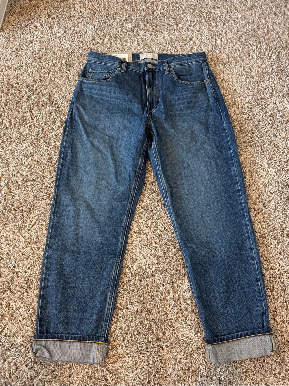 Everlane Women's Straight-Leg Jeans in Dark Blue Denim